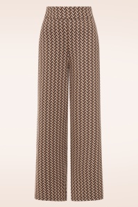 Topvintage Boutique Collection - Exclusivité Topvintage ~ Pantalon à motif zigzag Lou en marron 2