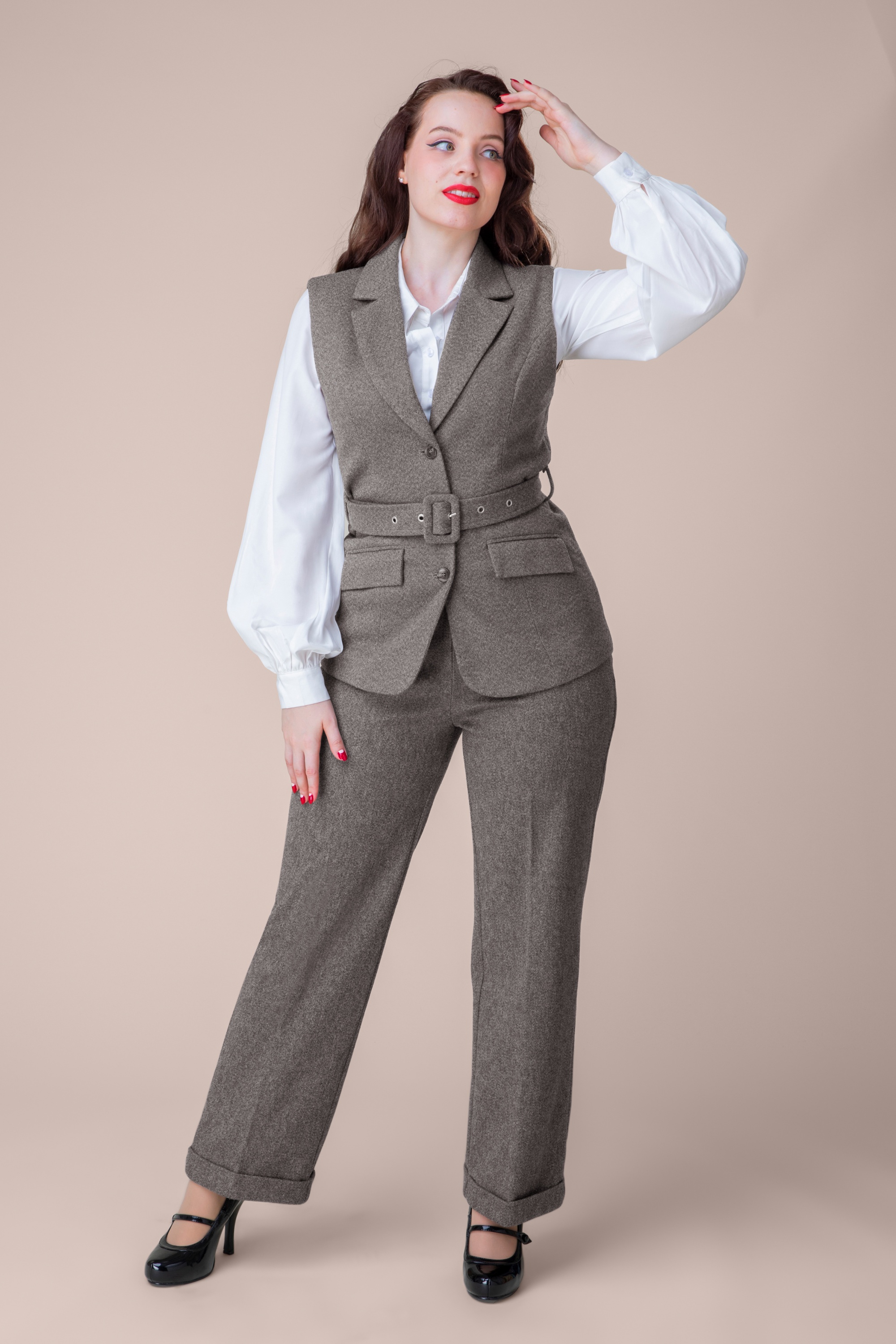 Topvintage Boutique Collection - Topvintage exclusive ~ Adeline pantalon in grijs 3