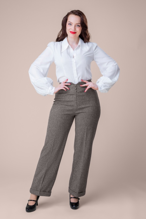 Topvintage Boutique Collection - Topvintage exclusive ~ Adeline pantalon in grijs