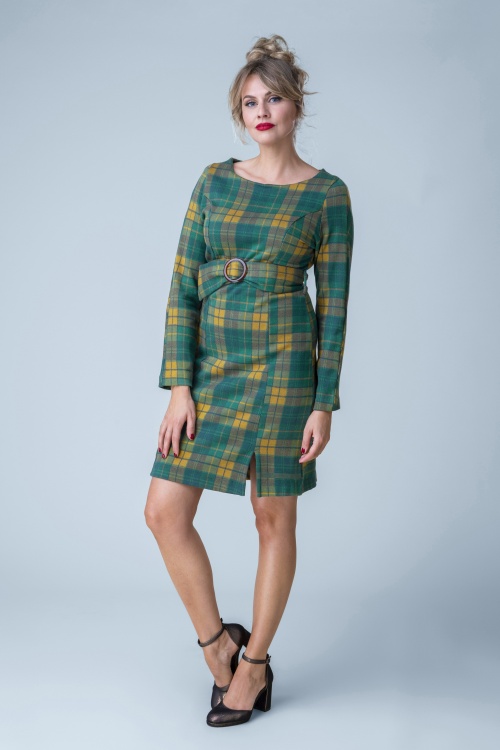 Blutsgeschwister - Robe d'automne à carreaux Tailored Cocoon en Classy Sassy Check