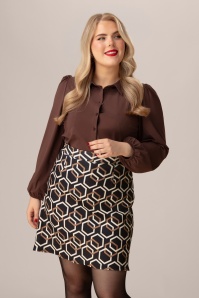 Vintage Chic for Topvintage - Exclusivité Topvintage ~ Jupe à motif géométrique Bobby en noir