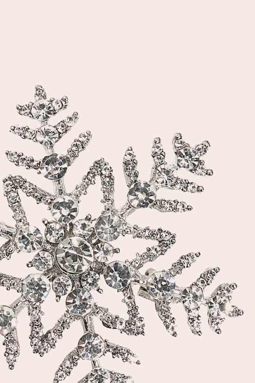 Banned Retro - Broche Crystal Snowflake en argenté 2