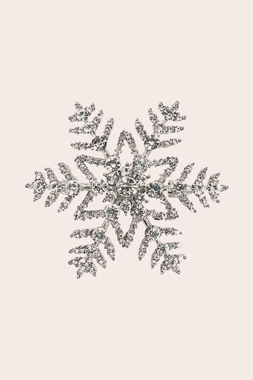 Banned Retro - Broche Crystal Snowflake en argenté