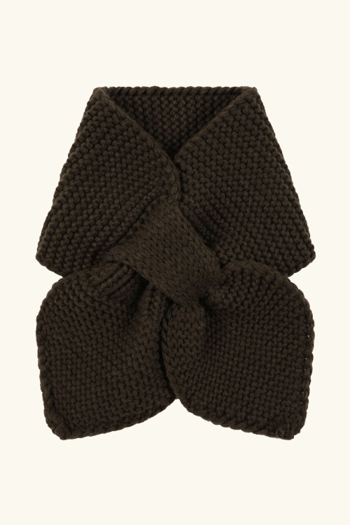 Banned Retro - Echarpe tricotée Fru Fru en marron