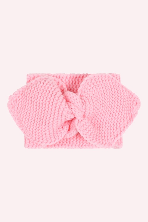 Banned Retro - Echarpe tricotée Fru Fru en rose 2