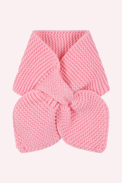 Banned Retro - Echarpe tricotée Fru Fru en rose