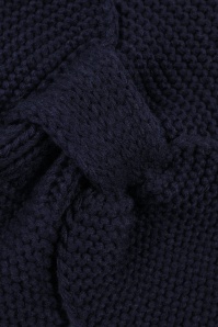 Banned Retro - Echarpe tricotée Fru Fru en bleu nuit 2