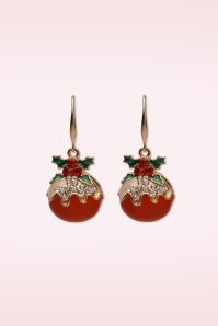 Lovely - Christmas Pudding Earrings in Red