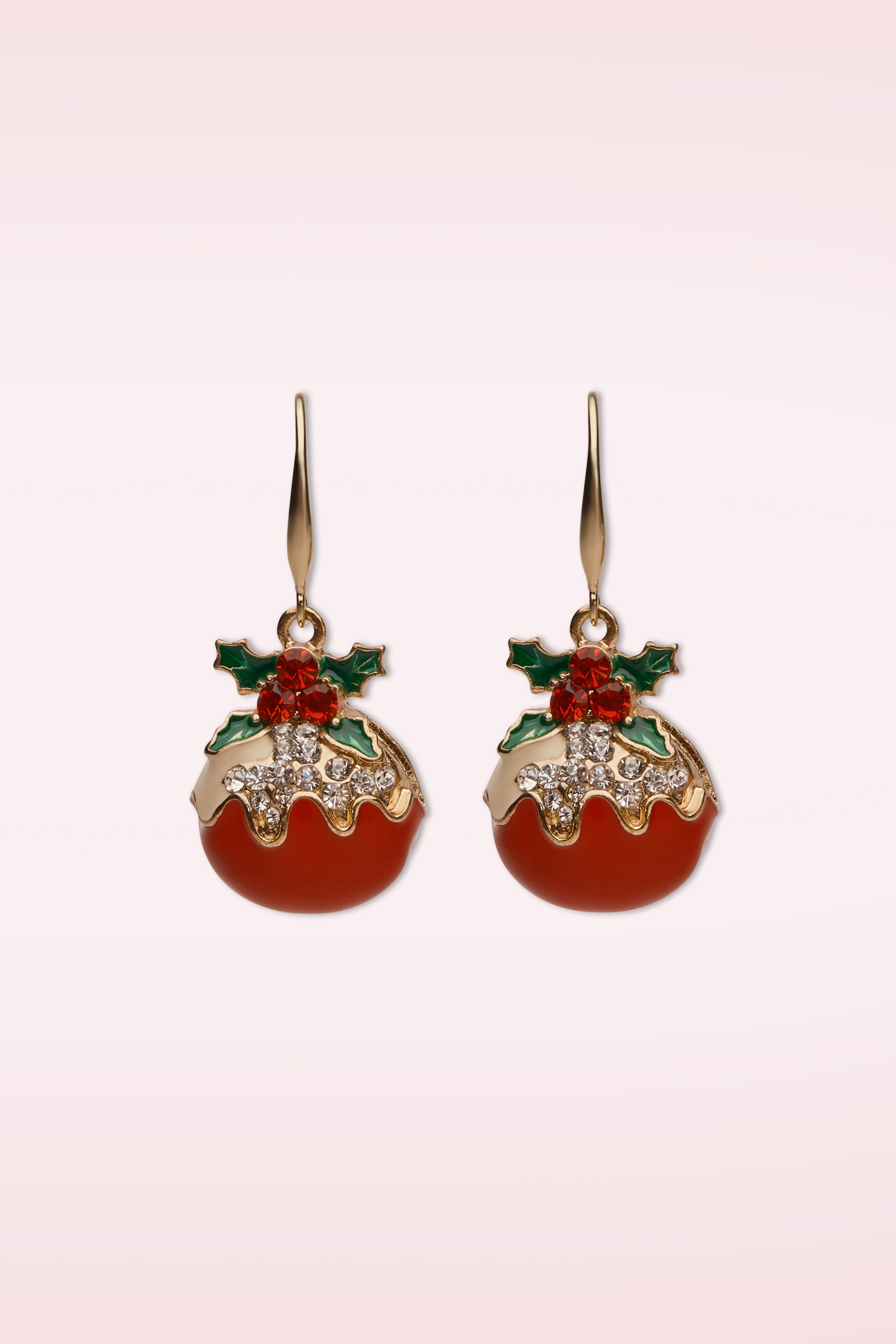 Lovely - Christmas Pudding Earrings in Red