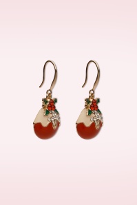 Lovely - Christmas Pudding Earrings in Red 2