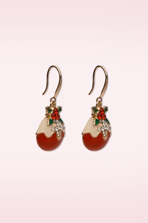 Lovely - Christmas Pudding Earrings in Red 2