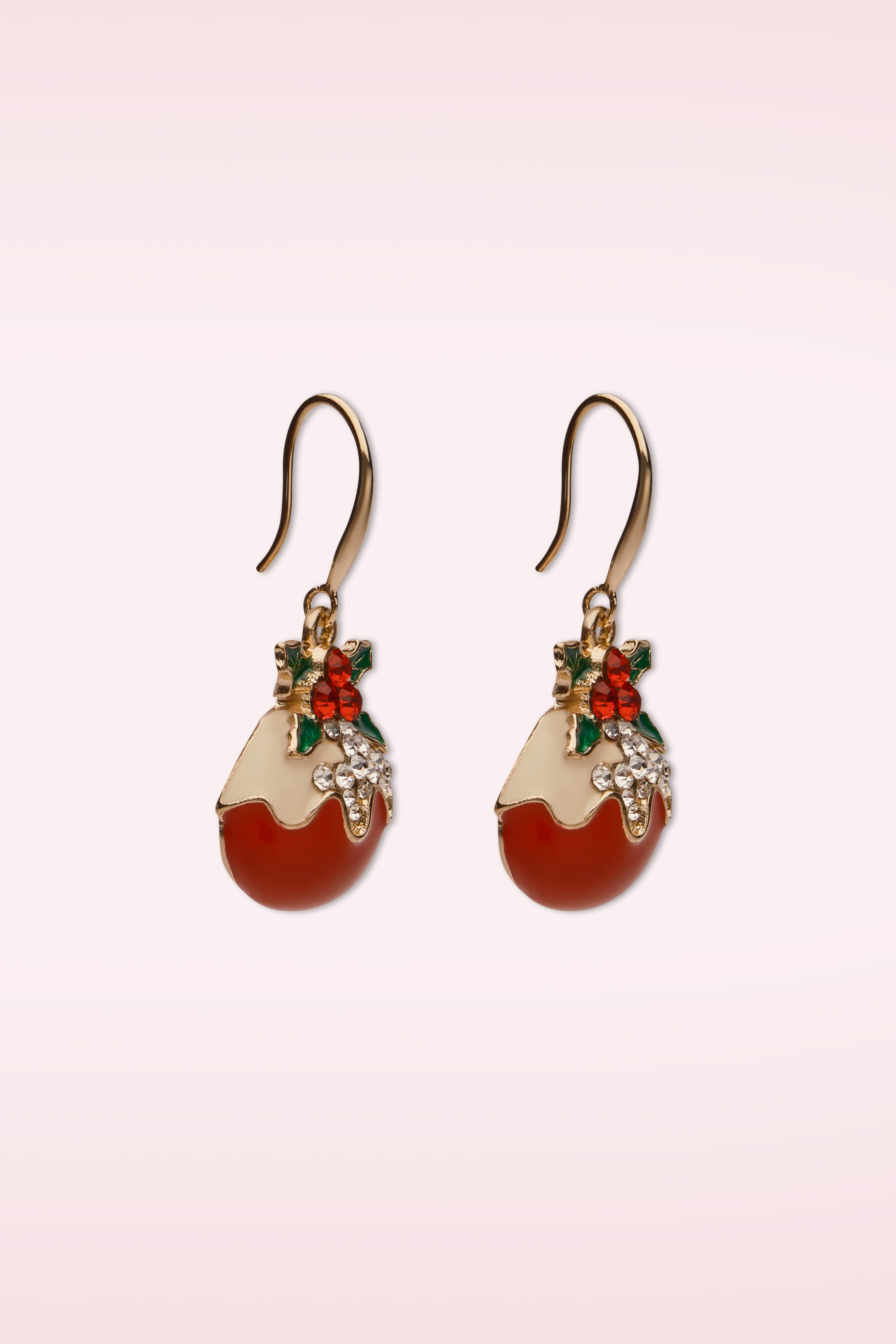 Lovely - Christmas Pudding Earrings in Red 2