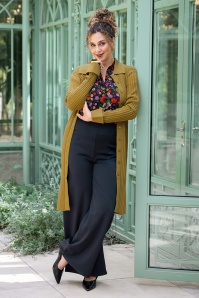 Topvintage Boutique Collection - Topvintage exclusive ~ Nelly gebreide vestjurk in olijfgroen
