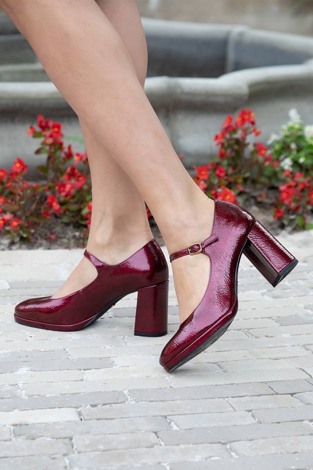 Tamaris - Maddy Vegan Patent Pumps in Merlot