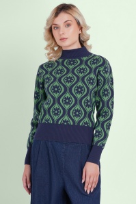 Circus - Eye gebreide trui in Flower Mood Indigo