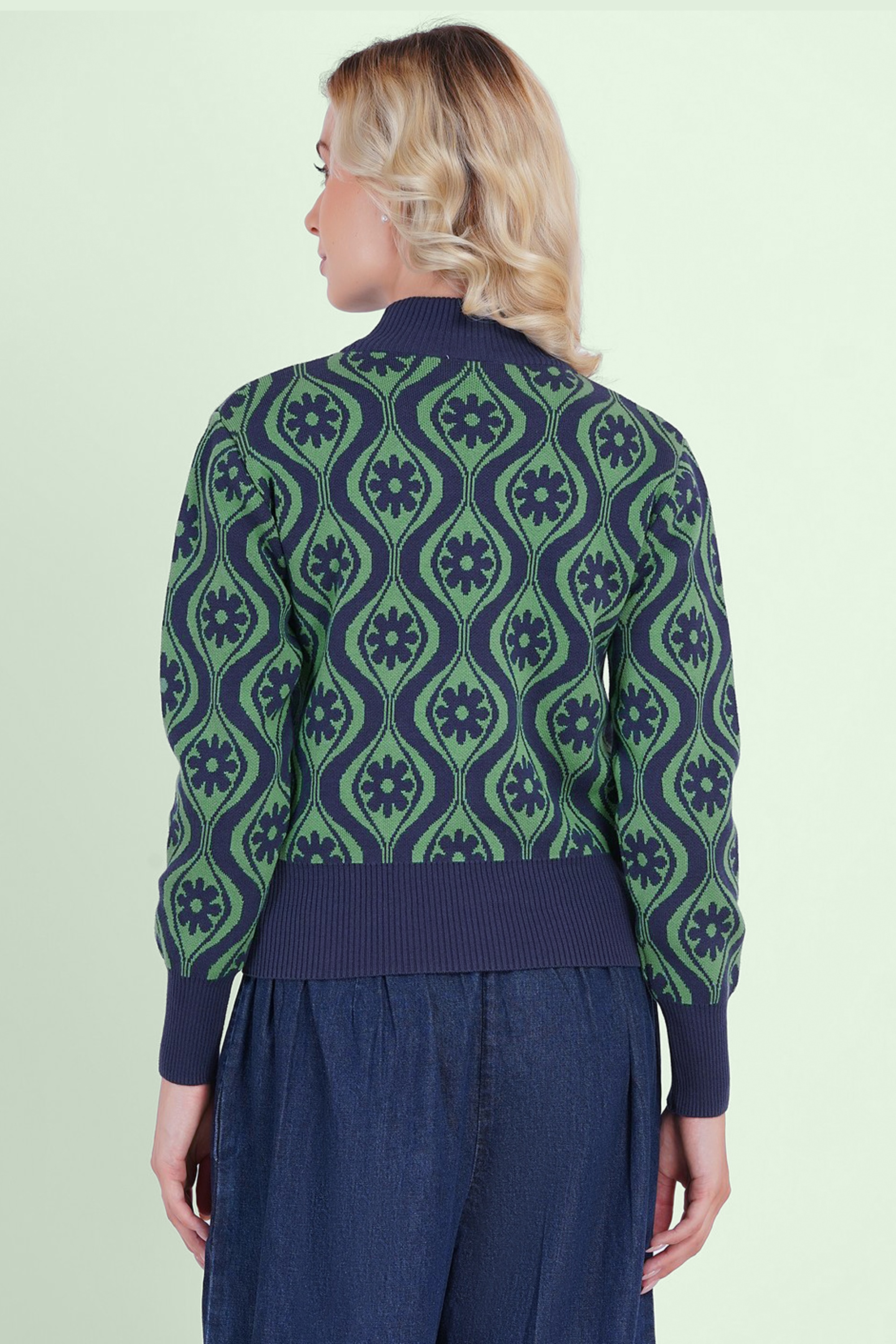 Circus - Eye gebreide trui in Flower Mood Indigo 3