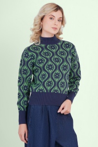 Circus - Eye gebreide trui in Flower Mood Indigo 2