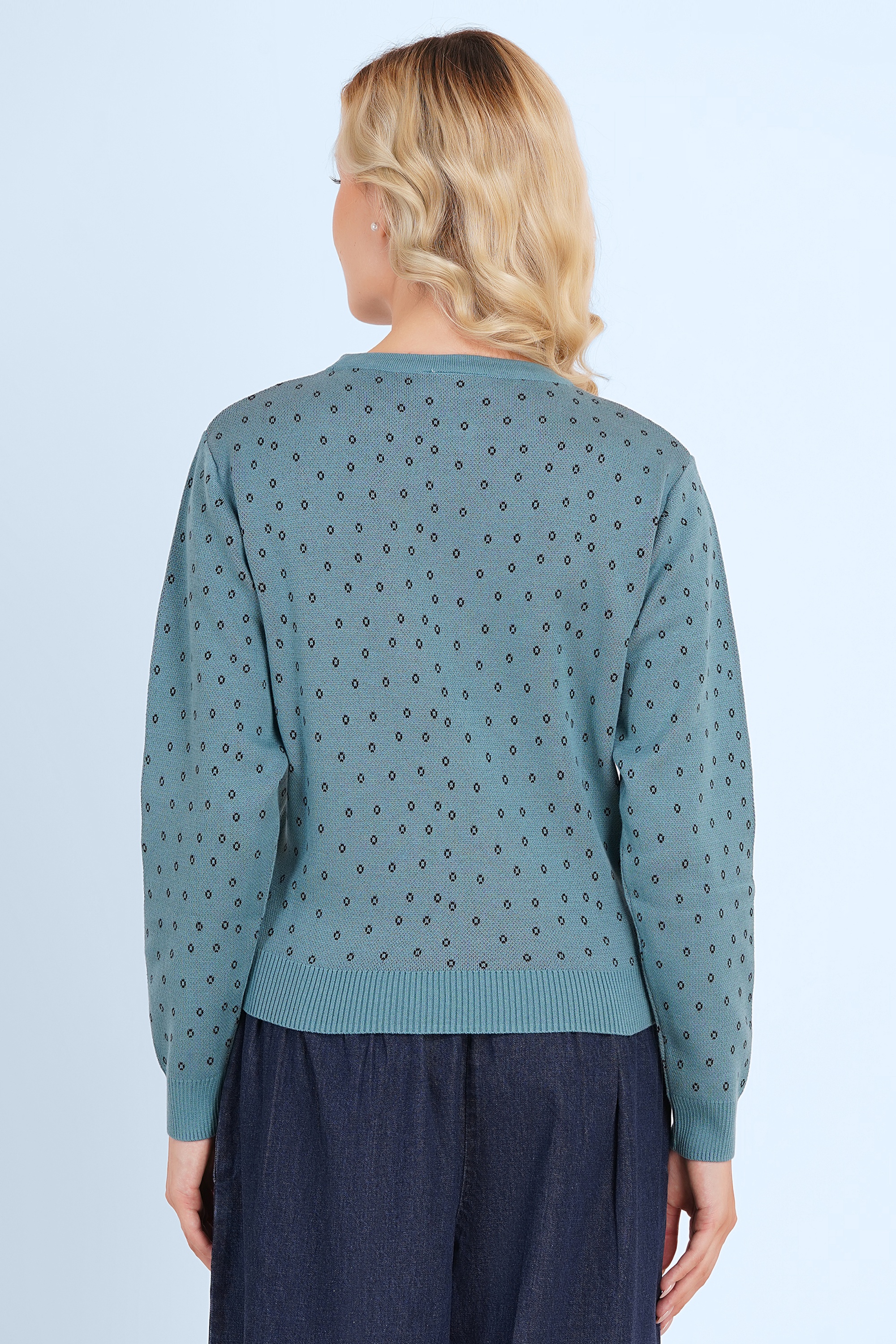 Circus - Mono Fox gebreide trui in blauw 3