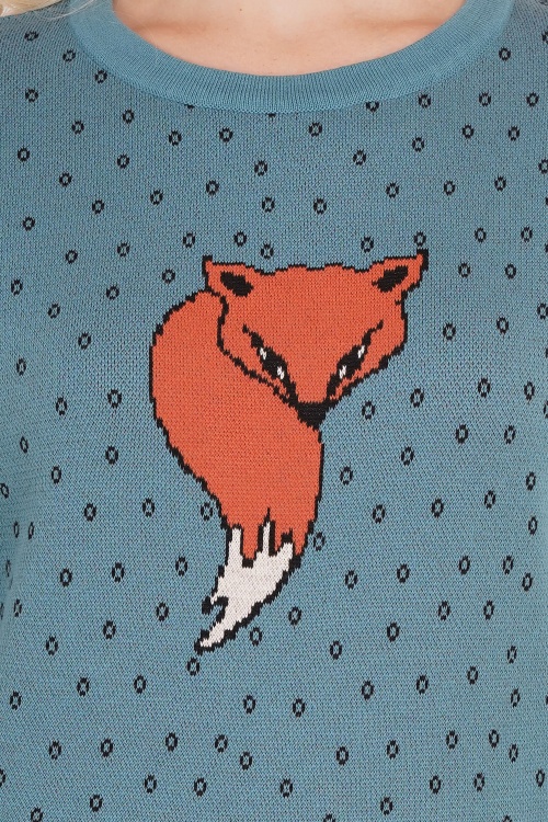 Circus - Mono Fox gebreide trui in blauw 2
