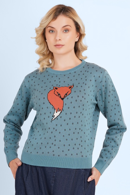 Circus - Mono Fox gebreide trui in blauw
