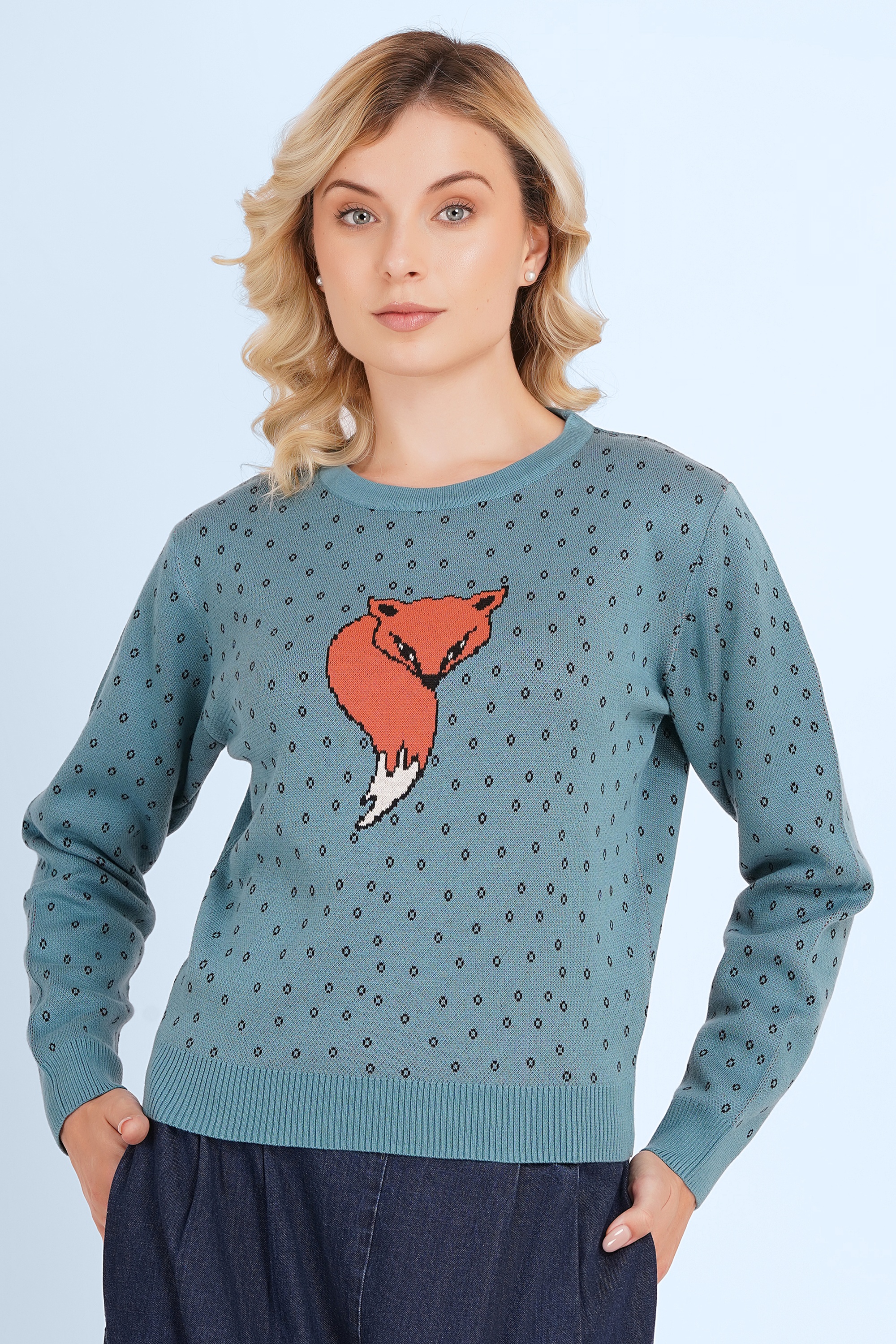 Circus - Mono Fox gebreide trui in blauw