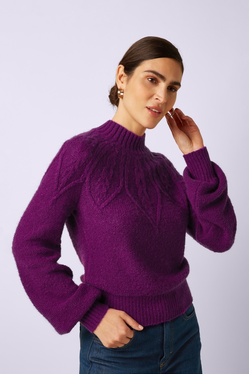 King Louie - Joanie Raglan Orcia top in caspia paars