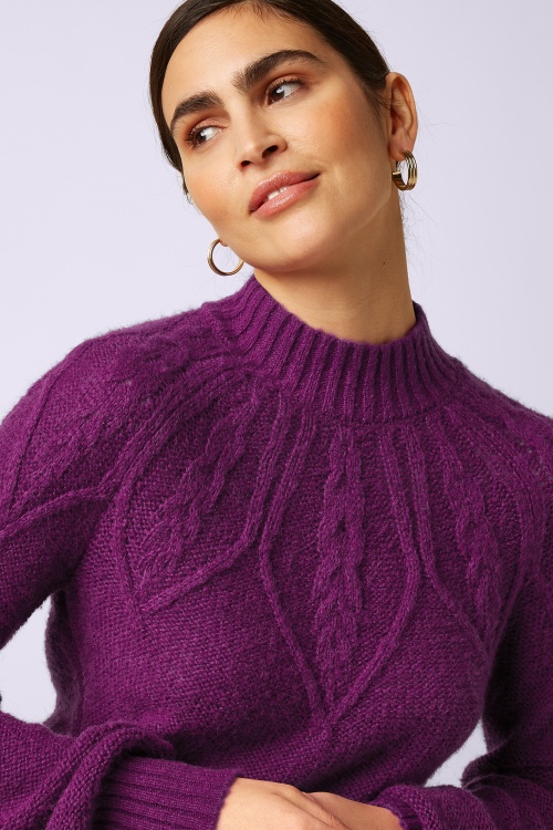 King Louie - Joanie Raglan Orcia top in caspia paars 2
