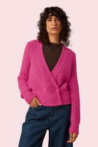 King Louie - Fiora Hollow cardigan in neon roze