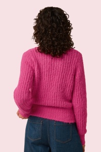 King Louie - Fiora Hollow cardigan in neon roze 6