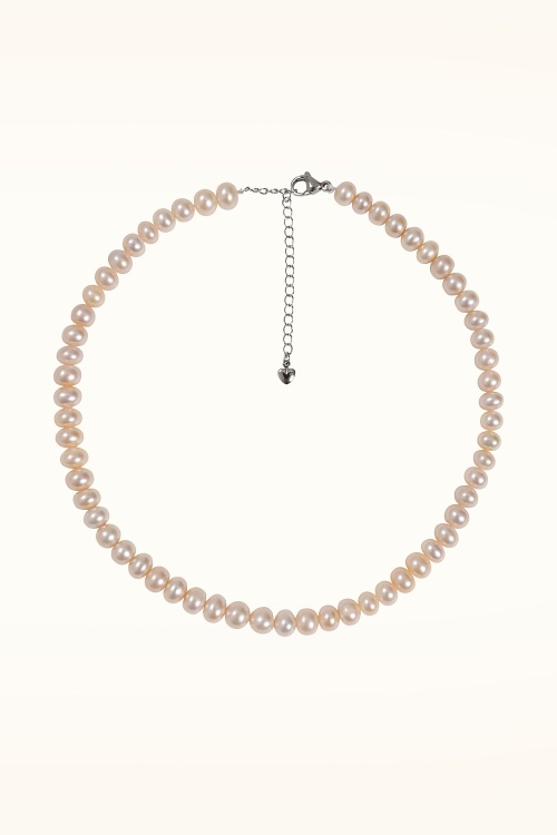Dolly Dawn - Exclusivité Topvintage ~ Collier de perles d'eau douce Camille en rose poudré 2