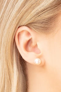 Dolly Dawn - Exclusivité Topvintage ~ Boucles d'oreilles à perle d'eau douce Camille en blanc