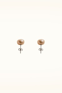 Dolly Dawn - Exclusivité Topvintage ~ Boucles d'oreilles à perle d'eau douce Camille en rose poudré 2