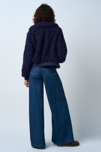 King Louie - Isa Basil faux fur jasje in avondblauw 5