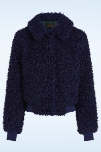 King Louie - Isa Basil faux fur jasje in avondblauw