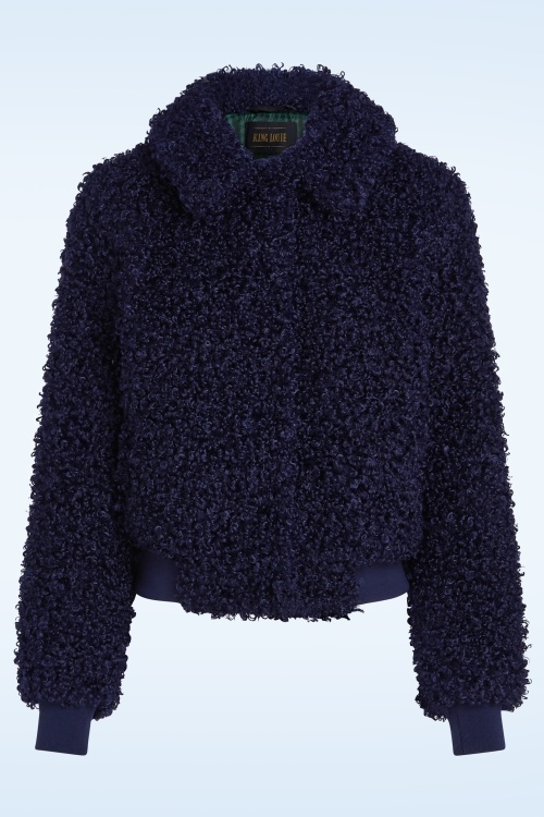 King Louie - Isa Basil faux fur jasje in avondblauw