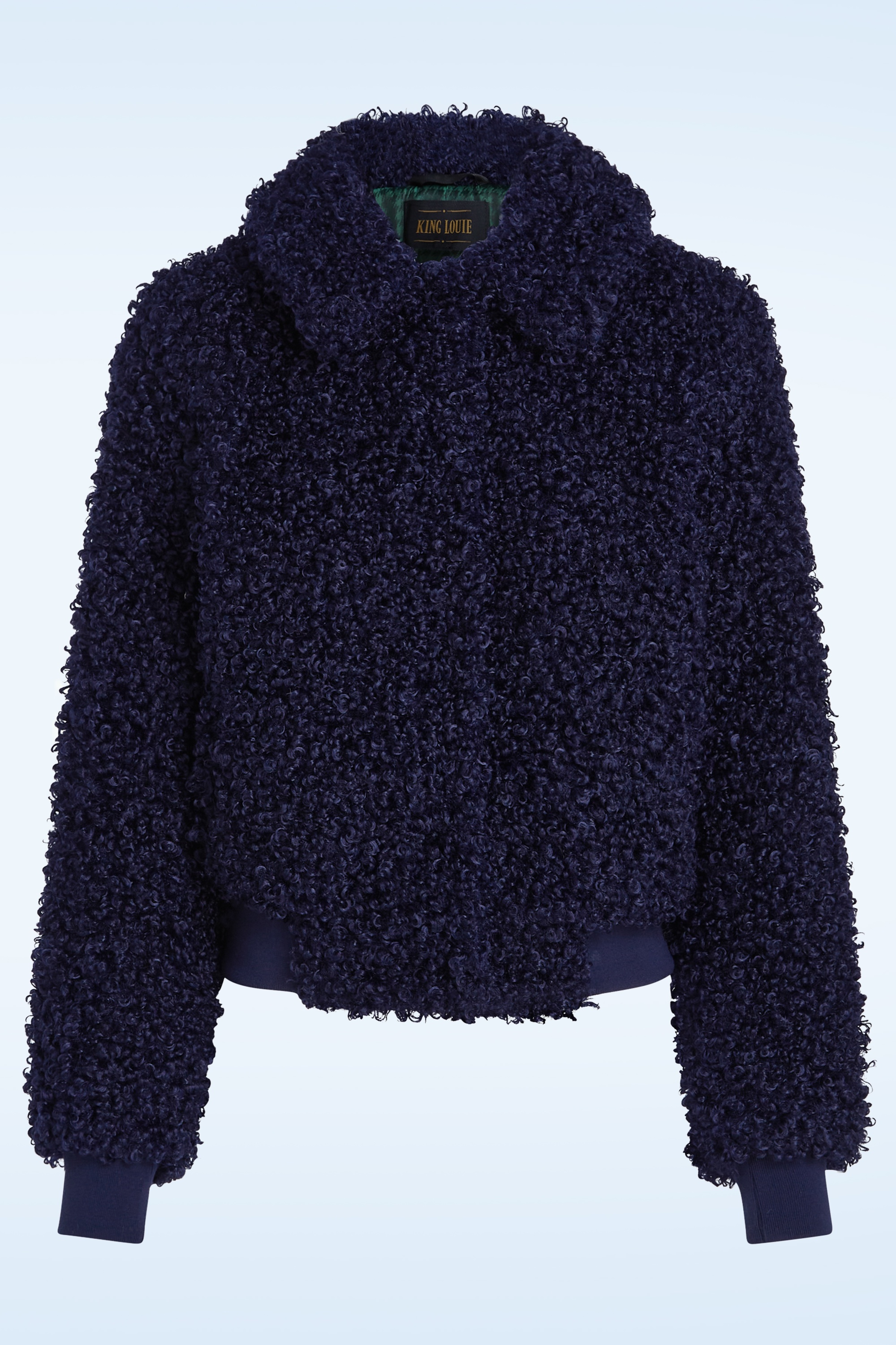 King Louie - Isa Basil faux fur jasje in avondblauw