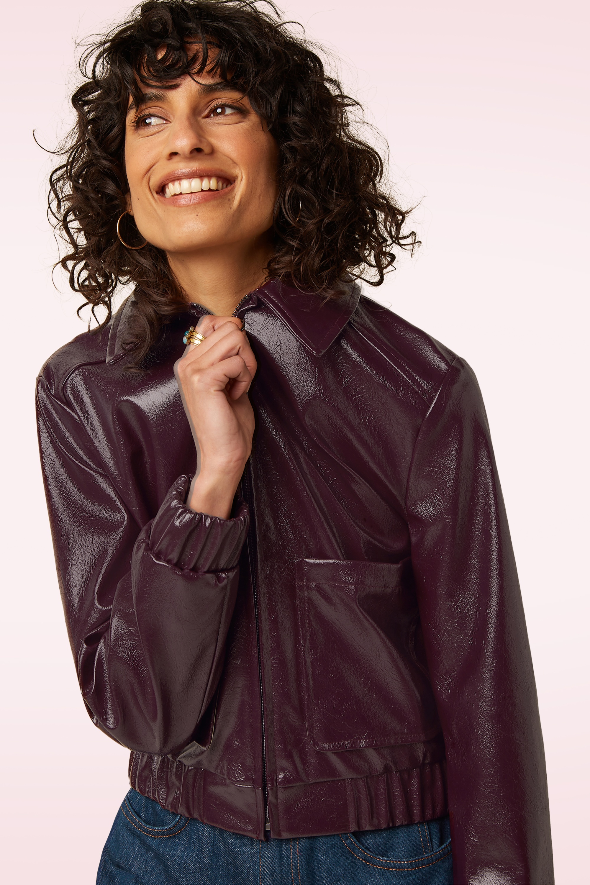 King Louie - Isla Glitz jacket in porto rood 6