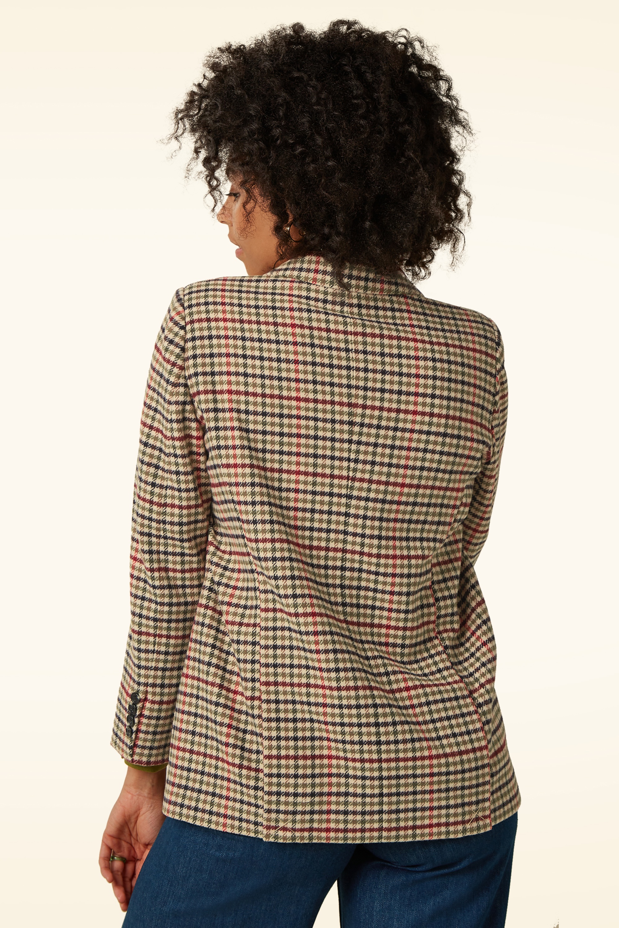 King Louie - Tula Basso Check blazer in marsepein 5