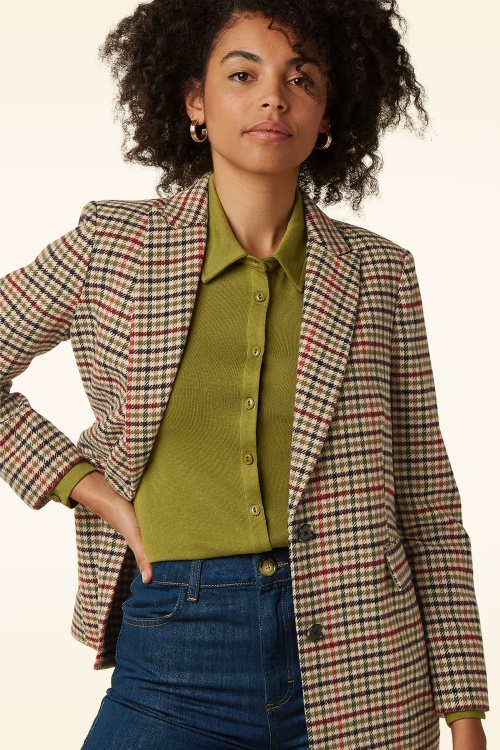 King Louie - Tula Basso Check blazer in marsepein 2