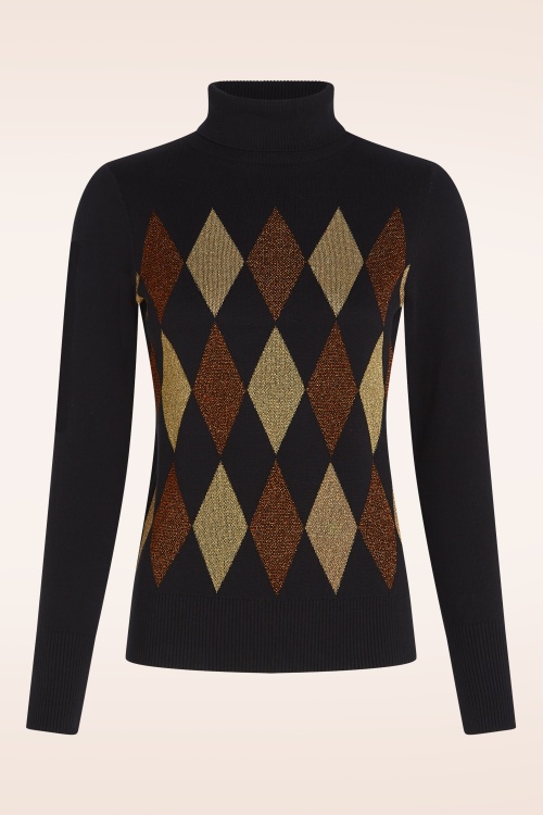 King Louie - Rollneck Glim top in zwart 2