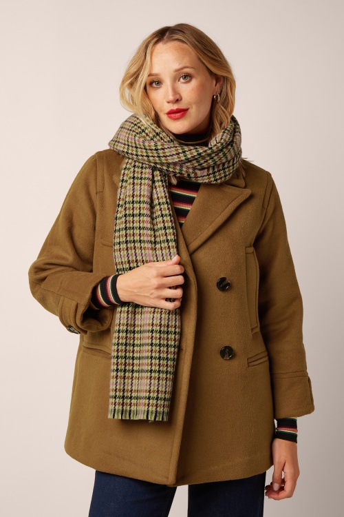King Louie - Houndstooth Scarf in Spicy Brown 