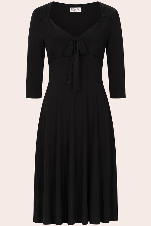 Vintage Chic for Topvintage - Topvintage exclusive ~ Laura swing jurk in zwart