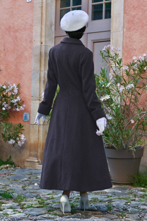 Hearts & Roses - Emmeline Swing Coat in Navy 6
