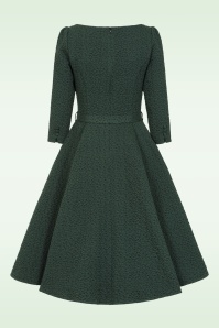 Hearts & Roses - Michelle Floral Swing Dress in Green 2