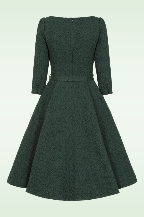 Hearts & Roses - Michelle Floral Swing Dress in Green 2