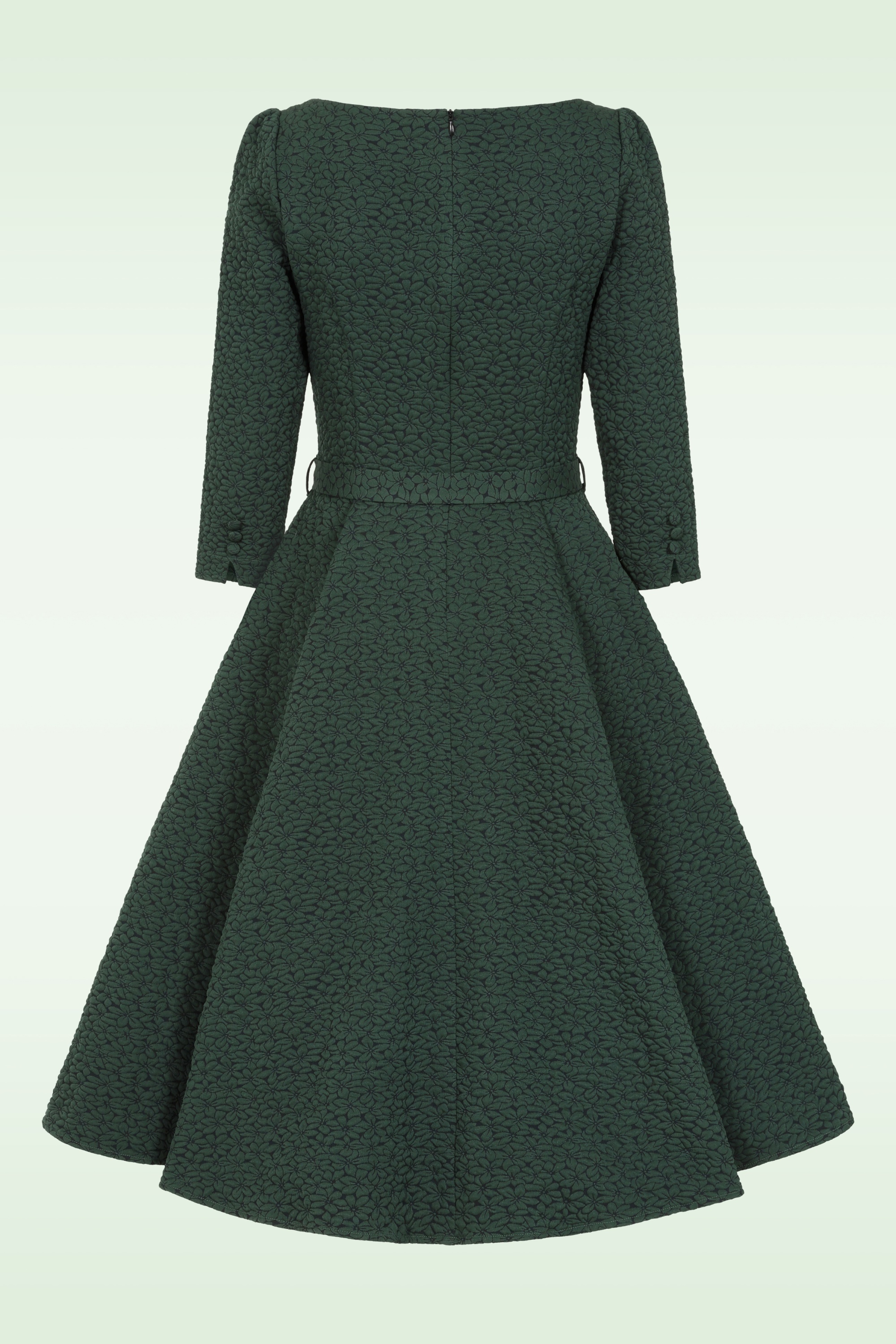 Hearts & Roses - Michelle Floral Swing Dress in Green 2