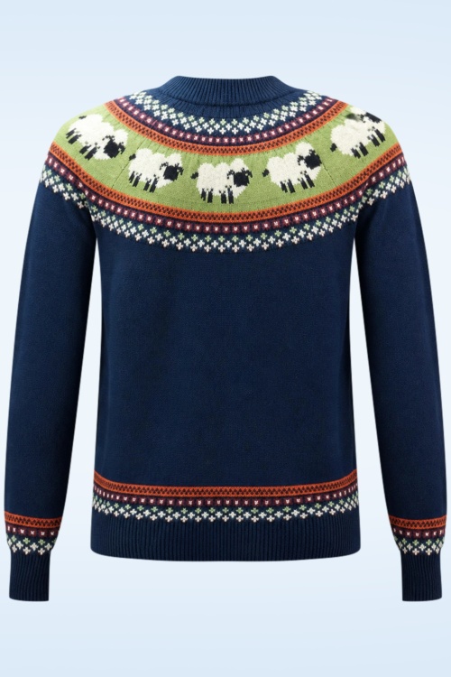 Pretty Vacant - Sheep Fairisle Knitted Jumper in Naval Academy Navy 2