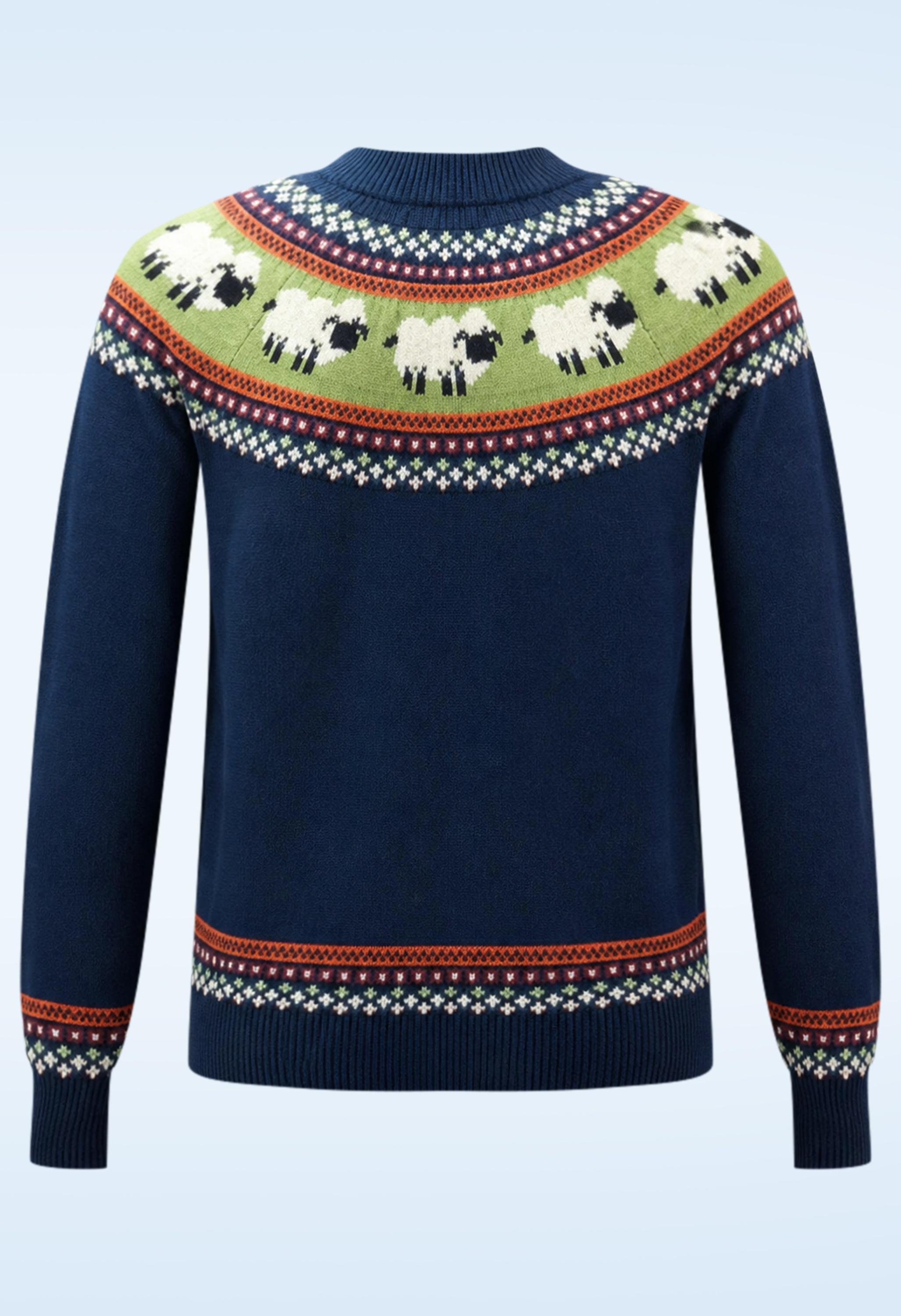 Pretty Vacant - Sheep Fairisle Knitted Jumper in Naval Academy Navy 2