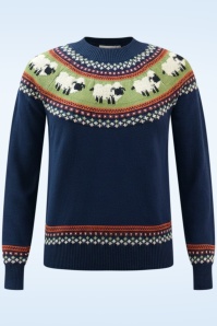 Pretty Vacant - Sheep Fairisle Knitted Jumper in Naval Academy Navy