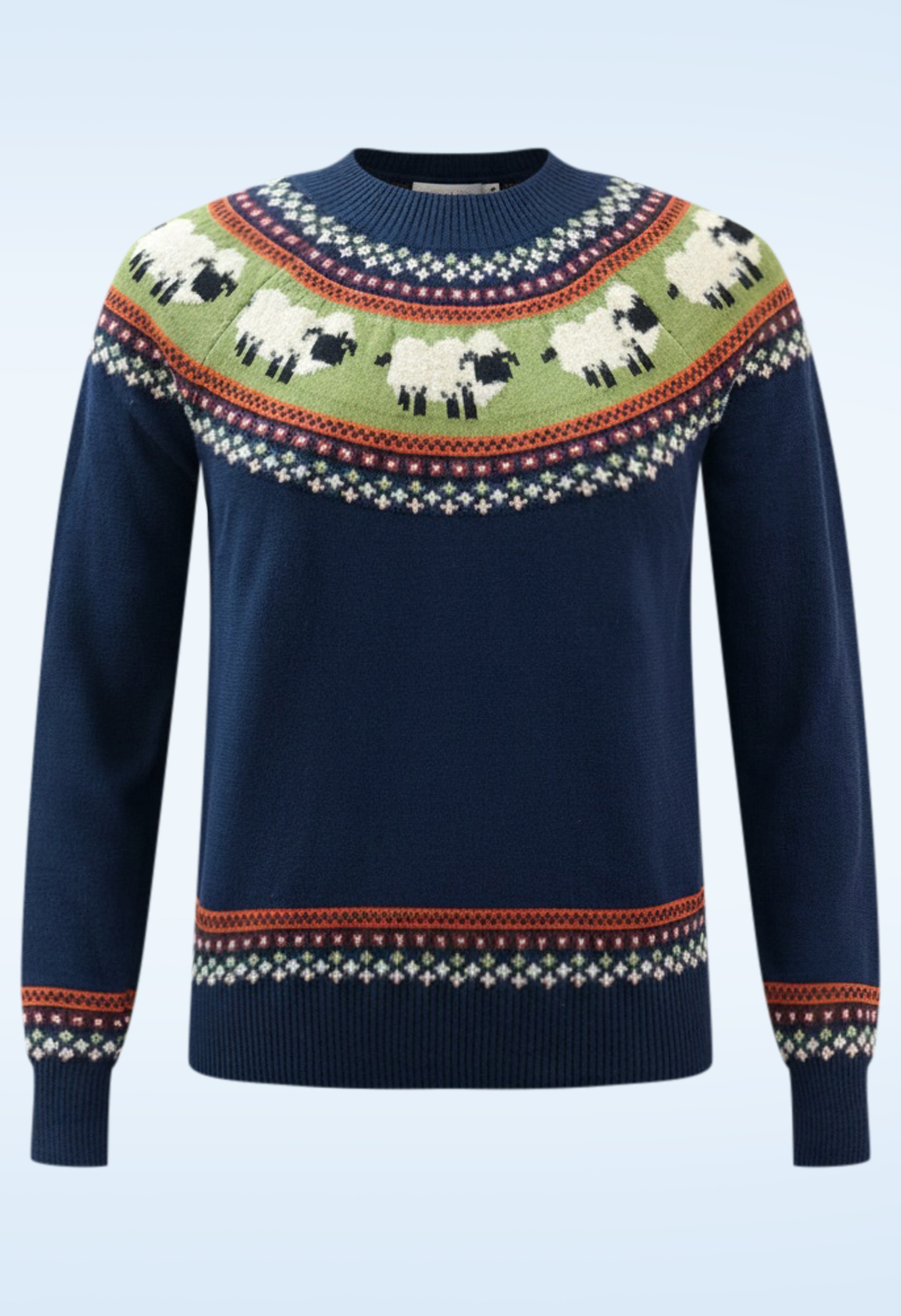Pretty Vacant - Sheep Fairisle Knitted Jumper in Naval Academy Navy